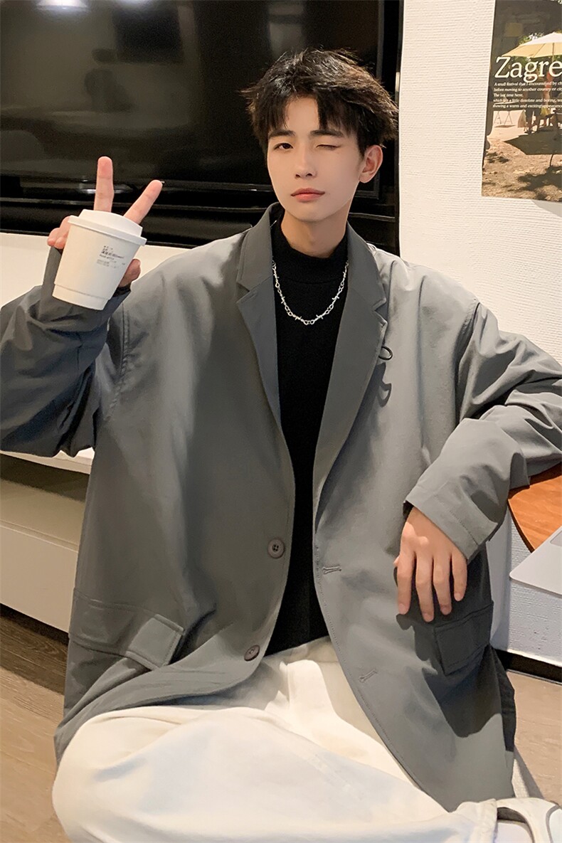 8XL-M特大码2024秋季外套男西装男oversize加大码夹克XZ701,男装西服,电商D206-1