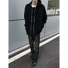 B221美式ins高街双拉链宽松开衫卫衣连帽外套SY2319-P95控128，男装卫衣，电商B221