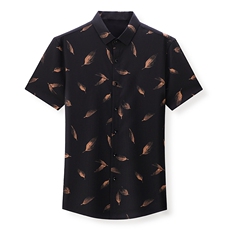 夏季新款碎花短袖衬衫男薄款时尚男装青年男士休闲百搭潮流衬衣，男装衬衫，电商B212（原钱塘6029）