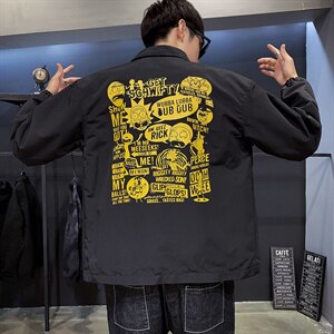 【】A003-HJ5030-P60 秋装新款翻领个性印花夹克 木木1图片
