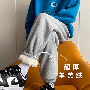 06冬季加厚保暖加绒羊羔毛裤男束脚阔腿休闲裤XZ211-1-K2461-P60图片