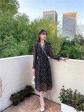 韩版时尚潮流优雅淑女气质甜美连衣裙，女装连衣裙，荷塘月色