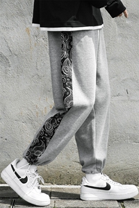 现货主推青少年大码休闲撞色束脚卫裤百搭休闲裤潮K9176P35图片