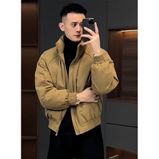 现货美式高街休闲夹克冬季三防立领纯色户外工装加厚棉服外套，男装夹克，电商A486