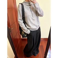 网图有货简约超软糯亲肤连帽针织衫男女散口卷边毛衣A1276-P72，男装针织衫/毛衣，星座1505