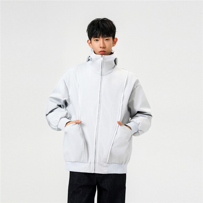 可二开拉链装饰解构大码M-5XL夹克男100%聚酯纤维JK78092P69控108,男装夹克,星座226-1