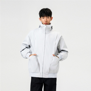 可二开拉链装饰解构大码M-5XL夹克男100%聚酯纤维JK78092P69控108图片