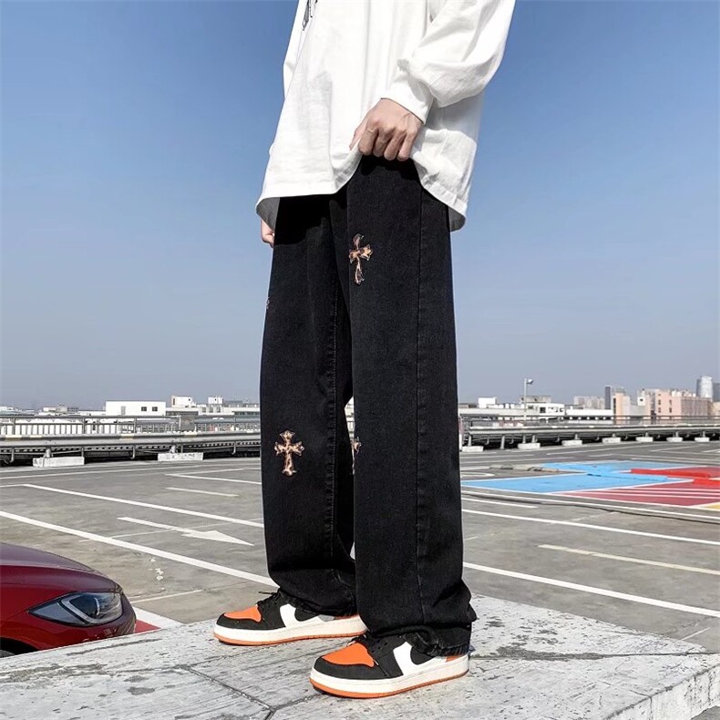 夏季工装裤中腰宽松型长裤气质时尚潮牌休闲牛仔裤NZ113P40,男装牛仔裤,星座1116-2