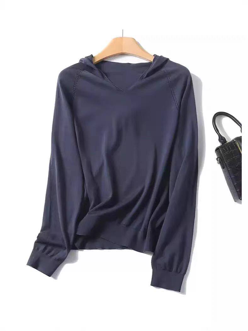 精纺602羊毛16针一线可机洗帽衫，女装针织衫/毛衣，杭跃羊绒