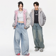 美式复古毛领连帽棉衣男女冬季潮牌座山雕高级感外套MY2524-P95，男装棉衣，星座610（原A335）