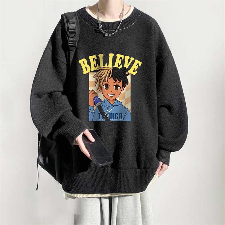 控78假两件毛衣男大码加绒针织衫男毛线衣M80271-P55加绒P70,男装针织衫/毛衣,电商A040