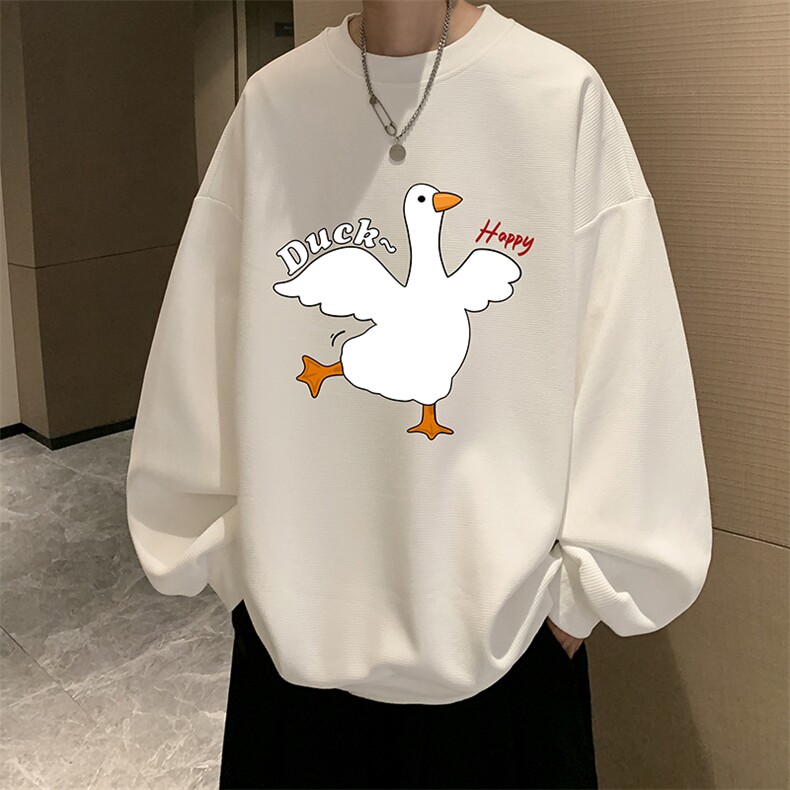 华夫格卫衣圆领卫衣男大码长袖t恤男外套HW76273-P30加绒款-P40,男装卫衣,电商A040