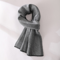 秋冬季羊绒简约休闲百搭时尚四平芝麻点男士围巾，围巾，云暖羊山羊绒