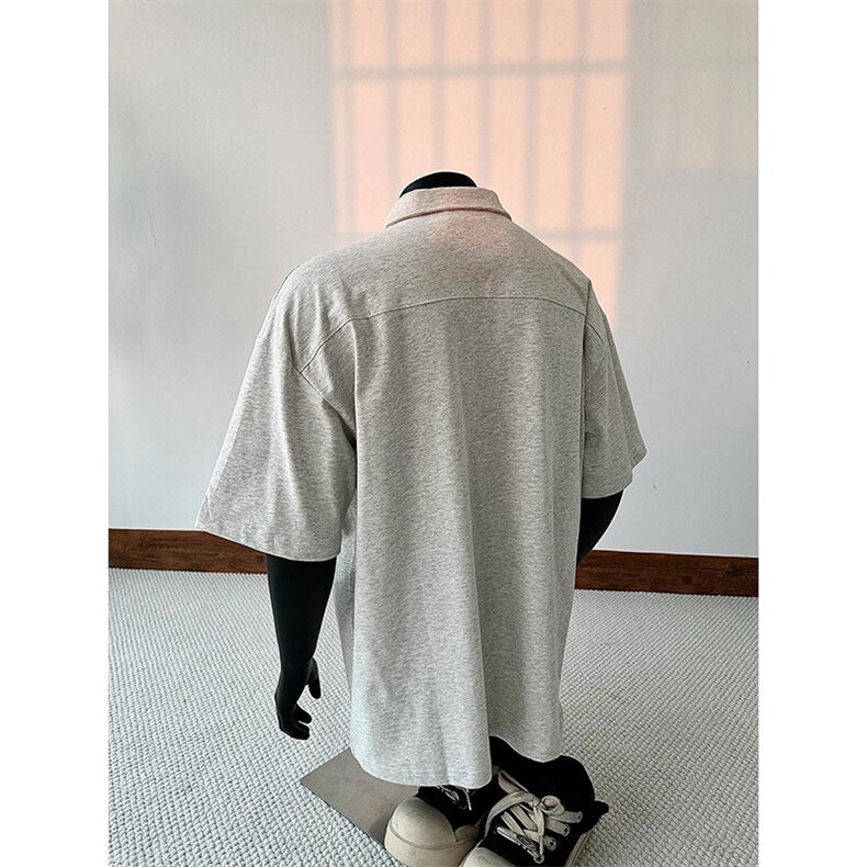 半拉链金属扣POLO衫短袖T恤复古美式上衣TX122特P40,男装T恤,星座908-1