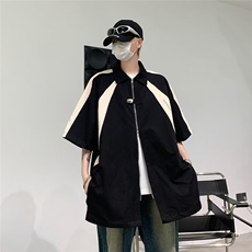 衬衫男士短袖韩版潮流高街帅气拼色夏季W5008-P40，男装衬衫，星座1109-3