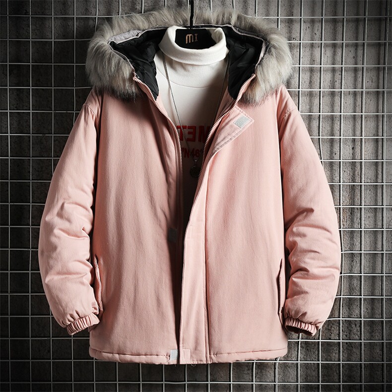 MM48099-P130冬季大毛领衣男士大码加厚袄男服网格挂拍,男装棉衣,电商A040A