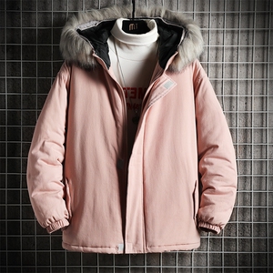 MM48099-P130 冬季大毛领衣男士大码加厚袄男服 网格挂拍图片