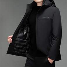 冬季新款男士商务休闲棉衣服中年爸爸装立领连帽棉服加厚保暖外套，男装棉衣，电商B212（原钱塘6029）