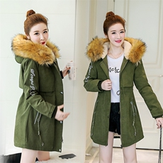 棉衣/棉服2020年冬季扣子长袖中长款时尚潮流休闲舒适，女装棉衣/棉服，依恋蒂丝