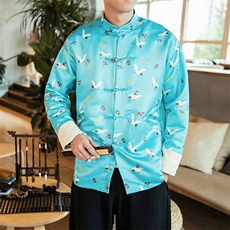 秋装大码风男装复古盘扣夹克外套唐装学生汉服潮JK18/P120，男装夹克，钱塘713