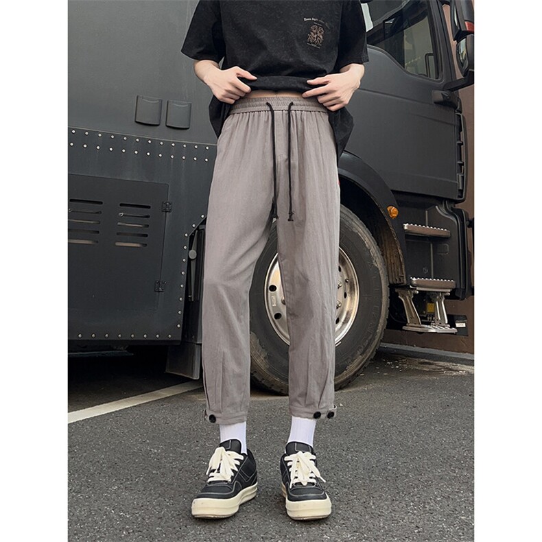 2025夏季新品七分休闲萝卜裤潮流脚口扣袢K383-P30,男装休闲裤,电商A178