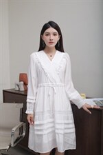 【现货】秋季新款法式气质V领连衣裙，女装连衣裙，得瑟空间