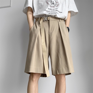 8XL-M 超大码冰丝短裤男ins潮流纯色西装裤五分裤DK1505P40控58图片