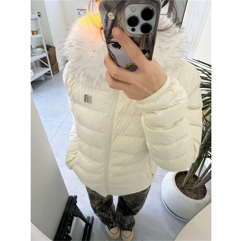 潮牌美式可拆卸毛领排骨羽绒棉服超好看加厚保暖外套66886P95网图图片