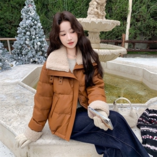 新款主推PU皮50绒羽绒服2671-P275-K398，女装短外套，2C129