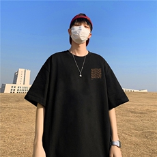 240G重磅美式印花纯棉大码宽松休闲短袖T恤FSDX006P25控39，男装T恤，电商B219B