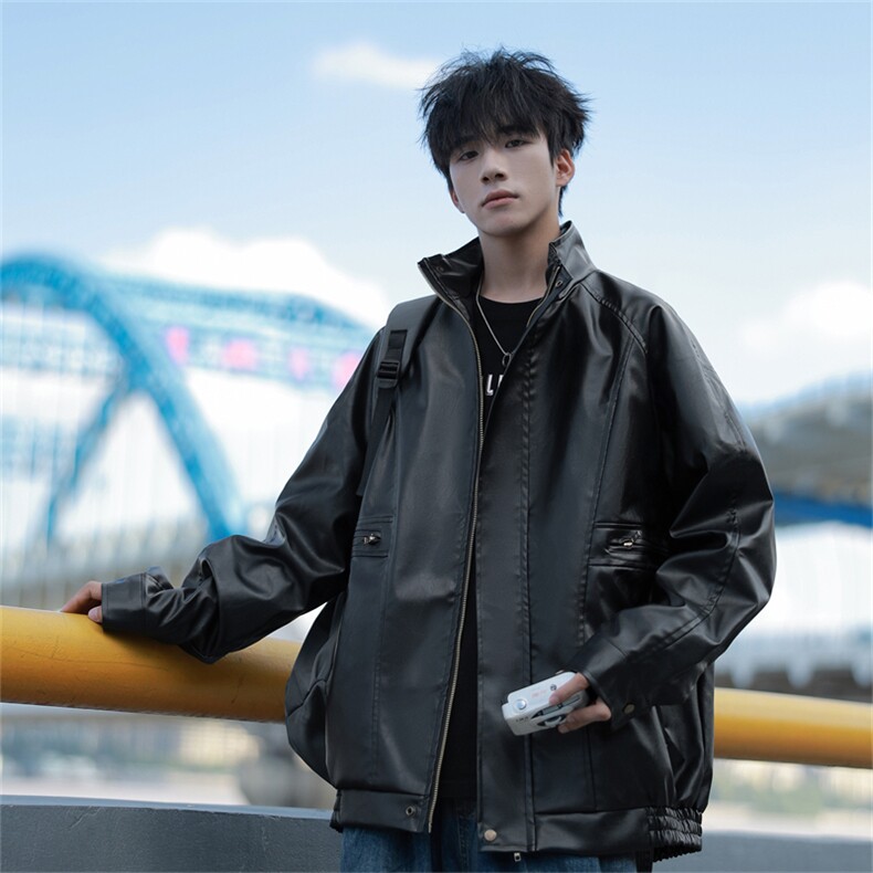 现货2025秋季新款皮衣外套男宽松PU皮夹克JK720-P85，男装皮衣，星座1209-2