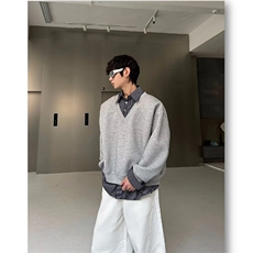 设计感假两件拼接卫衣春季宽松休闲时尚高级感上衣ZHY03p35，男装卫衣，星座1112-1