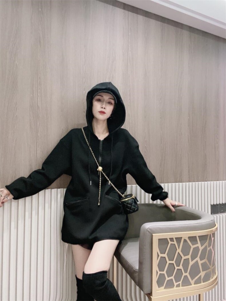 帽子空气卫衣ＭＬ，女装卫衣/绒衫，可纳奇
