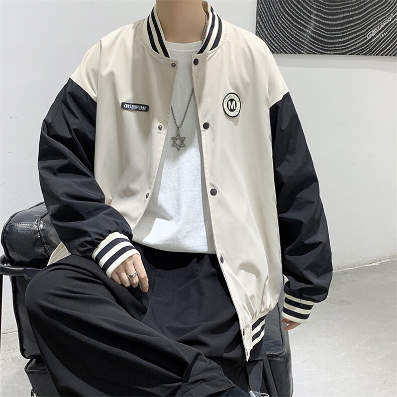 现货2022港风春装休闲男女情侣款夹克外套上衣D201-DM88-P65,男装夹克,电商D321-1