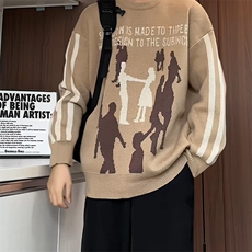 M180/P65新款个性设计感毛衣百搭潮流打底衫男士圆领针织衫外套，男装T恤，电商基地A050