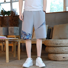 风短裤男夏季宽松五分裤潮风休闲沙滩裤310B-3-DK1832-P20，男装牛仔裤，星座310B-3