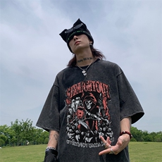 美式骷髅印花水洗做旧夏季无袖背心/马甲/坎肩XZ514-2-1312-P38，男装背心/马甲，星座514-2(原B239)