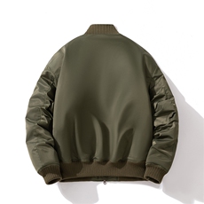 现货2色秋冬带帽可拆卸针织立领飞行服外套棉服夹克，男装棉衣，电商A105