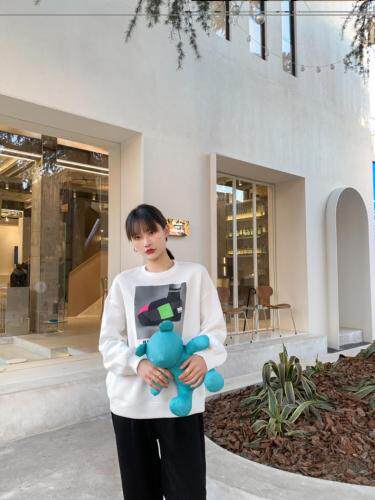 空气层圆领卫衣，女装卫衣/绒衫，碧沁伊人