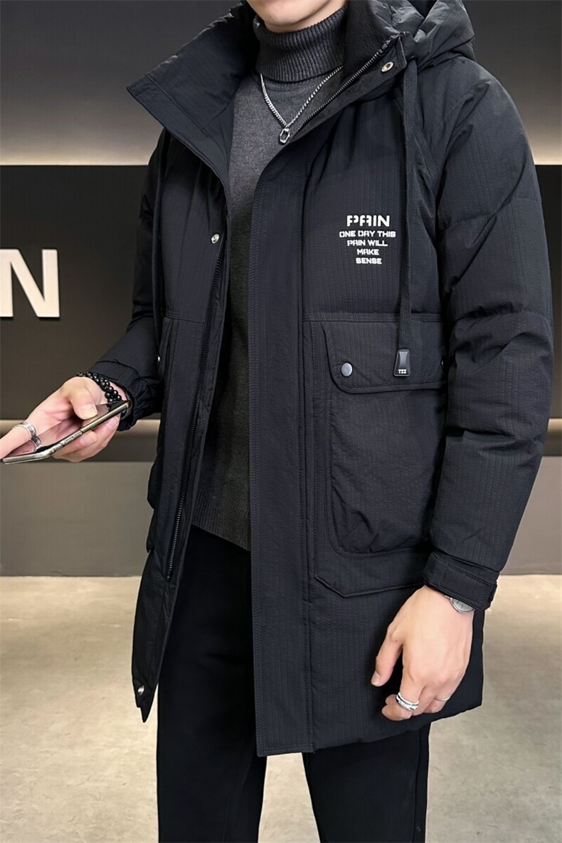 中长款羽绒服男冬季2024新款连帽加厚冬装外套B240-YR813-P235,男装羽绒服,电商B240