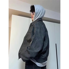 潮美式夹克男复古翻领春秋外套男女PJK38-P62，男装夹克，星座208-5