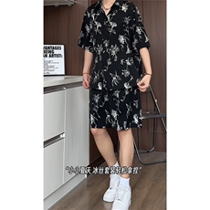短袖衬衫男+短裤男潮流休闲套装男M-5XL大码TZ78720P50控98模特图，男装牛仔裤，星座226-1