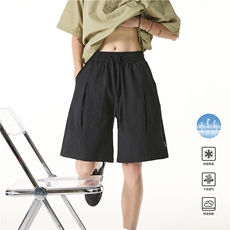 抖音品质夏季新款中缝宽松冰丝泡泡格短裤B315-K25541-特p25控48，男装牛仔裤，电商B315