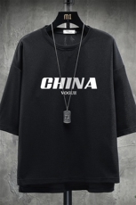 Q11001-P30春夏季七分袖t恤男大码五分袖男短袖中袖展架，男装T恤，电商A040A