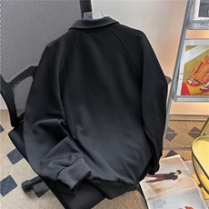 美式半拉链高领卫衣男生2025新款条纹撞色潮牌宽松上衣WB572-P39，男装卫衣，星座412-3