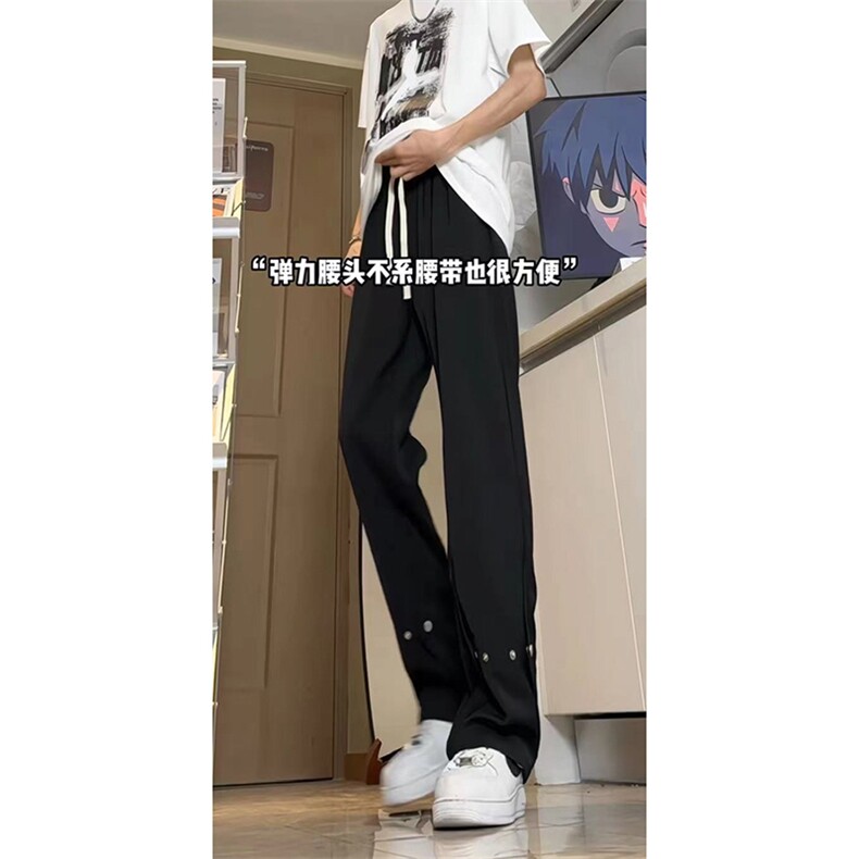 美式高街hiphop冰丝铆钉微喇休闲裤货号K2425P55，男装休闲裤，电商A063