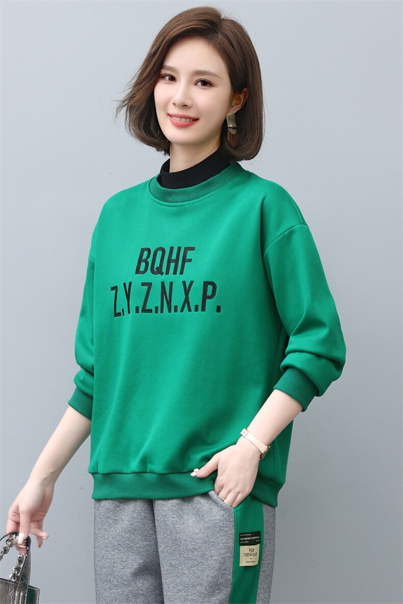 2022新款时尚潮流刺绣加绒卫衣宽松显瘦保暖外套,女装卫衣/绒衫,依恋蒂丝