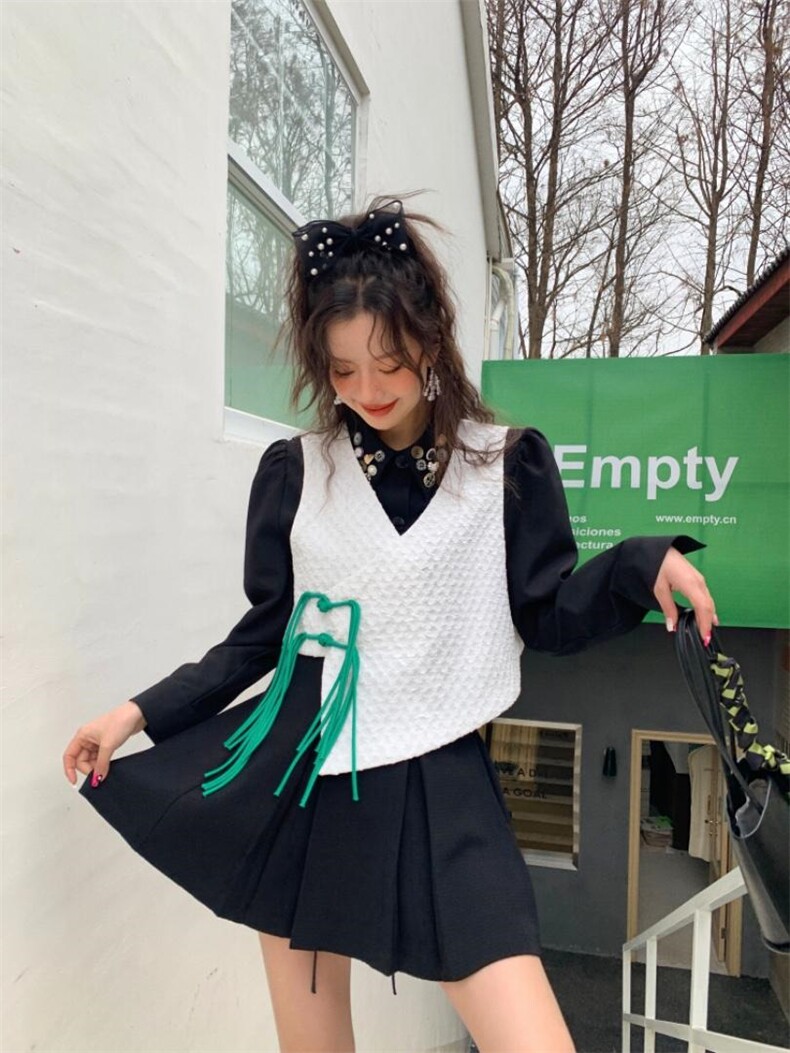 两件套潮复古衬衫，女装衬衫，YOUER DENG