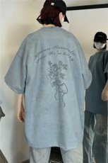 麂皮绒烧花美式复古街头潮牌t恤重磅中性XZ301B-JB4301-p28，男装T恤，星座301B