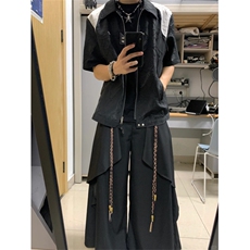 现货！定制拼接褶皱感短袖衬衫1005-FWCS13-P68，男装衬衫，星座1005
